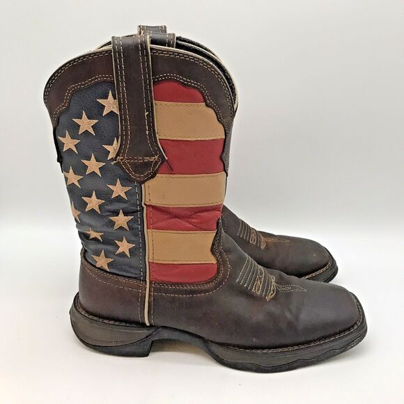 Lady Rebel™ by Durango® Patriotic Western Boots Women's 6.5M Flag Cowboy RD4414 - Picture 1 of 11